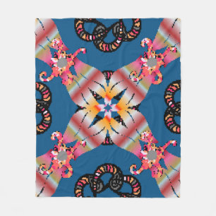 Mandala colored on a yellow background. Invitation Fleece Blanket
