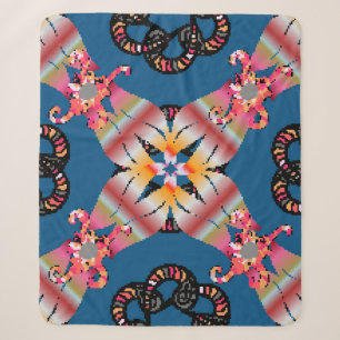 Mandala colored on a yellow background. Invitation Sherpa Blanket