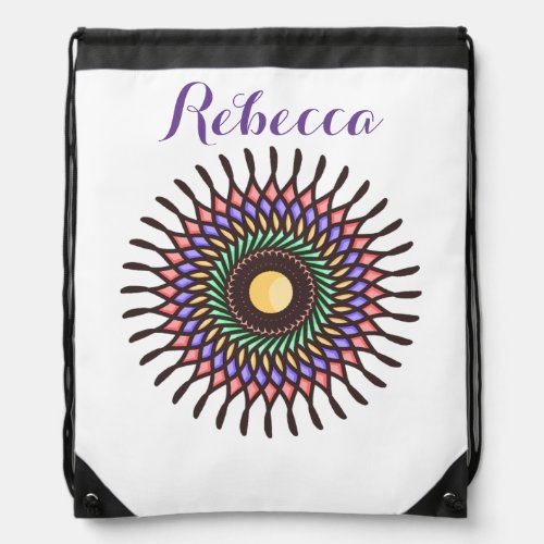 Mandala Colorful Abstract Pretty Pattern Drawstring Bag