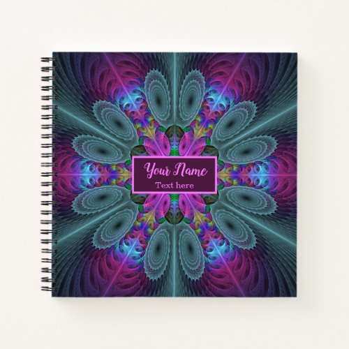Mandala Colorful Fractal Art Kaleidoscope Own Name Notebook