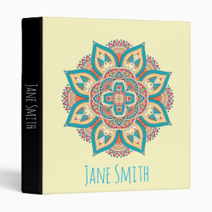 Mandala colorful Moroccan ethnic pattern 3 Ring Binder