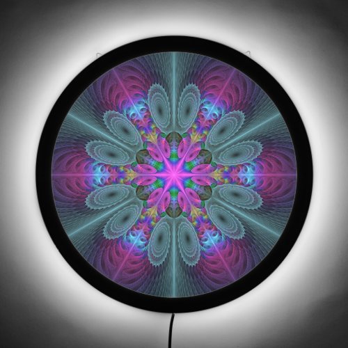 Mandala Colorful Spiritual Fractal Art With Pink