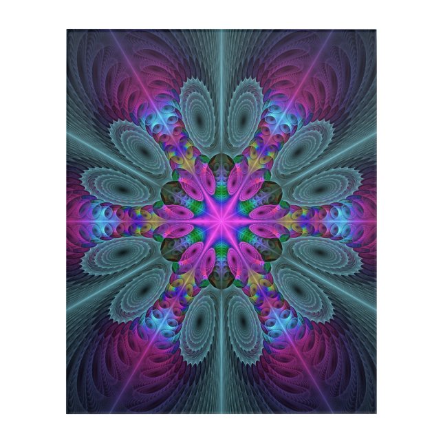 Mandala Colorful Spiritual Fractal Art With Pink (Front)