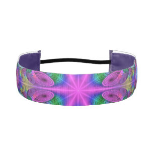 Mandala Colorful Spiritual Fractal Art With Pink Athletic Headband