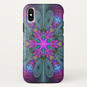 Mandala Colorful Spiritual Fractal Art With Pink iPhone XS Case