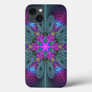 Mandala Colorful Spiritual Fractal Art With Pink iPhone 13 Case