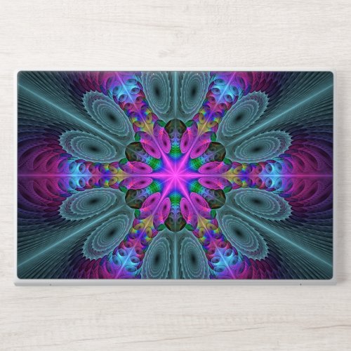 Mandala Colorful Spiritual Fractal Art With Pink HP Laptop Skin