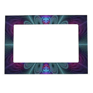 Mandala Colorful Spiritual Fractal Art With Pink Magnetic Frame