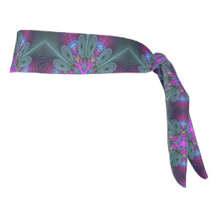 Mandala Colorful Spiritual Fractal Art With Pink Tie Headband