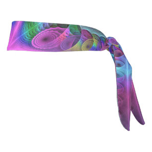 Mandala Colorful Spiritual Fractal Art With Pink Tie Headband