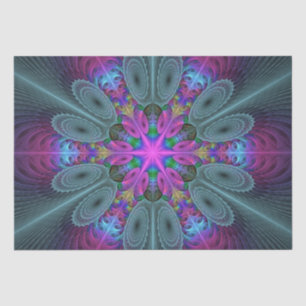 Mandala Colorful Spiritual Fractal Art With Pink Tissue Paper