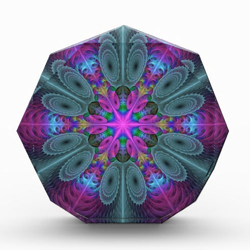 Mandala Colorful Striking Fractal Art Kaleidoscope Acrylic Award
