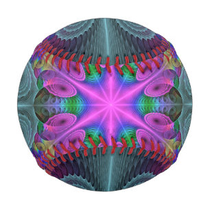 Mandala Colorful Striking Fractal Art Kaleidoscope Baseball