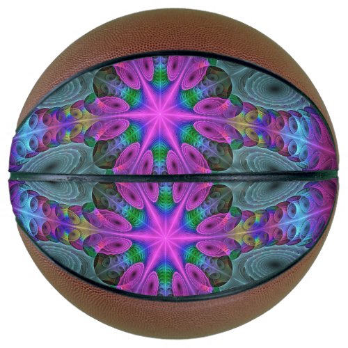 Mandala Colorful Striking Fractal Art Kaleidoscope Basketball