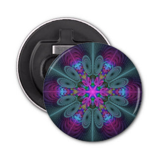 Mandala Colorful Striking Fractal Art Kaleidoscope Bottle Opener