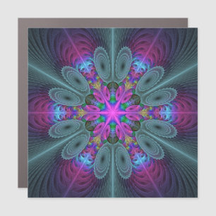 Mandala Colorful Striking Fractal Art Kaleidoscope Car Magnet