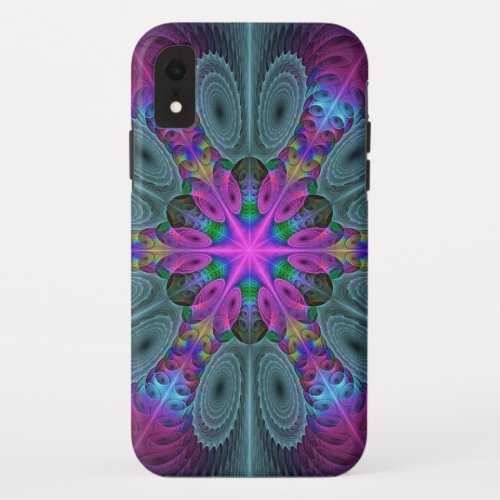 Mandala Colorful Striking Fractal Art Kaleidoscope iPhone XR Case