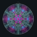 Mandala Colorful Striking Fractal Art Kaleidoscope Dartboard With Darts<br><div class="desc">A luminous and colorful mandala.
Design for your dartboard and more.</div>
