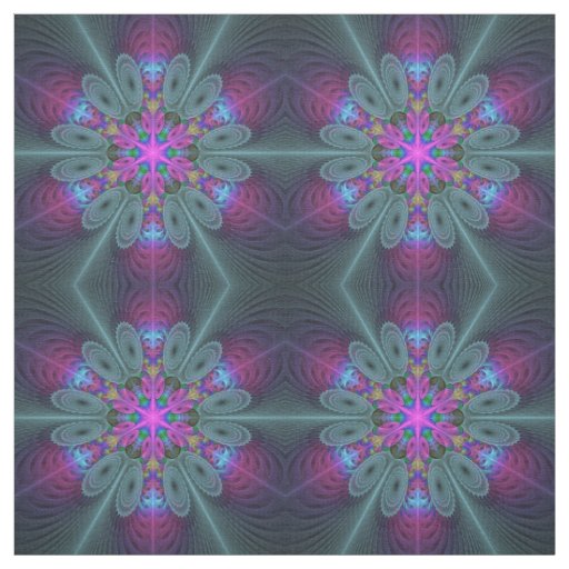 Mandala Colorful Striking Fractal Art Kaleidoscope Fabric