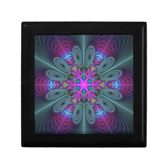 Mandala Colorful Striking Fractal Art Kaleidoscope Gift Box (Front)