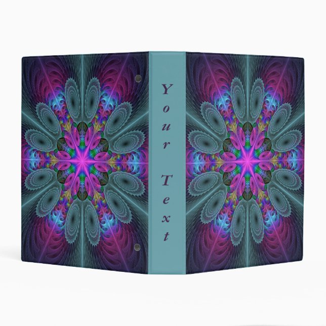 Mandala Colorful Striking Fractal Art Kaleidoscope Mini Binder (Background)