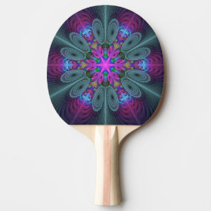 Mandala Colorful Striking Fractal Art Kaleidoscope Ping Pong Paddle