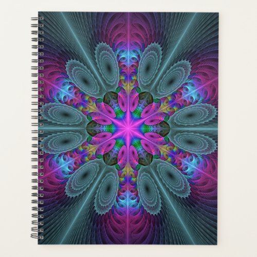 Mandala Colorful Striking Fractal Art Kaleidoscope Planner