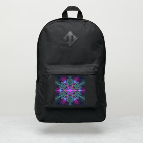 Mandala Colorful Striking Fractal Art Kaleidoscope Port Authority Backpack