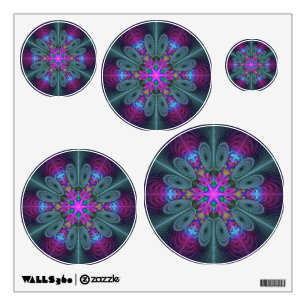 Mandala Colorful Striking Fractal Art Kaleidoscope Wall Decal