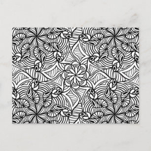 Mandala Coloring Abstract Pattern  Postcard #1