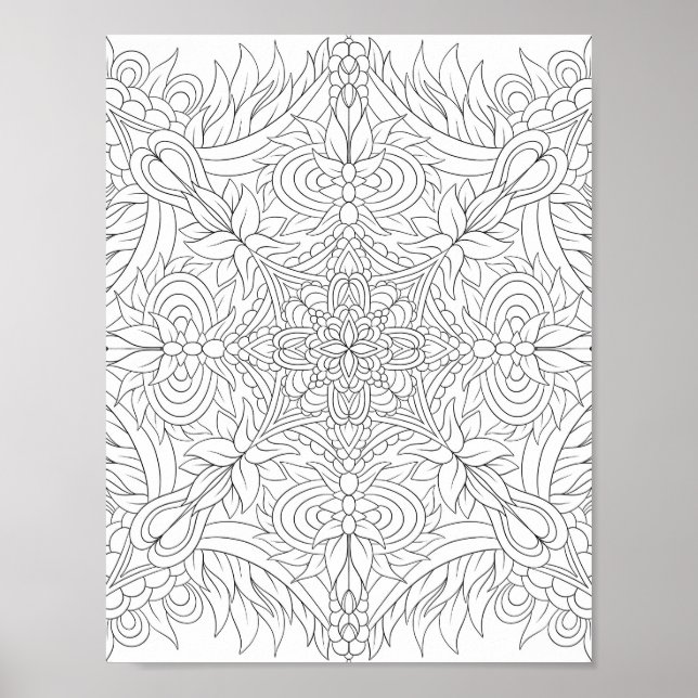 Mandala Coloring Poster (Front)