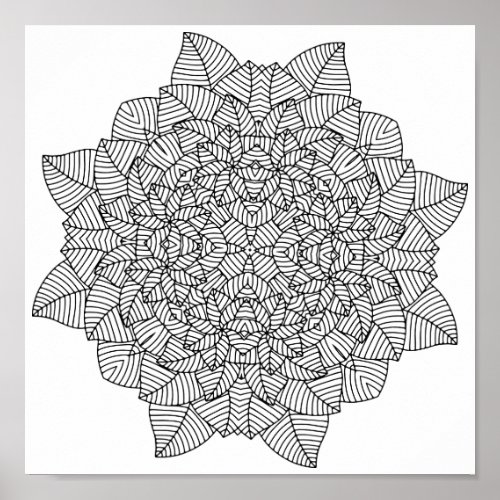 Mandala Coloring Poster