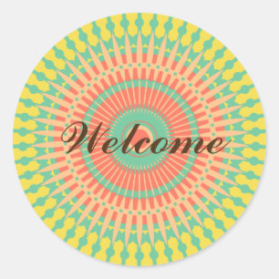 Mandala colourful Indian Morroccan Welcome Classic Round Sticker