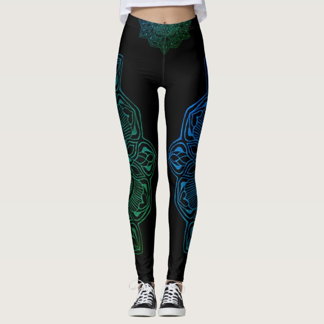Mandala Cool Fire Print Leggings (Front)
