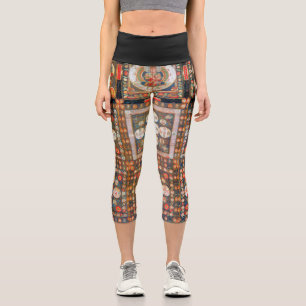 Mandala Cosmic Diagram for Meditation Capri Leggings