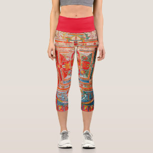 Mandala Cosmic Diagram for Meditation Capri Leggings