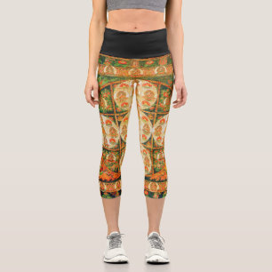 Mandala Cosmic Diagram for Meditation Capri Leggings