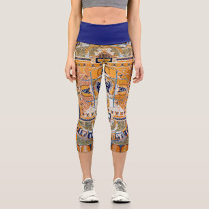 Mandala Cosmic Diagram for Meditation Capri Leggings