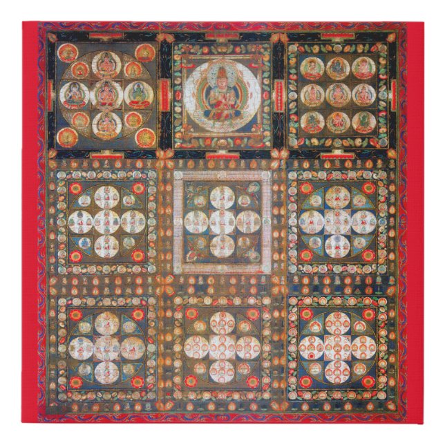 Mandala Cosmic Diagram for Meditation Faux Canvas Print (Front)