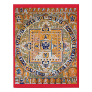 Mandala Cosmic Diagram for Meditation Faux Canvas Print