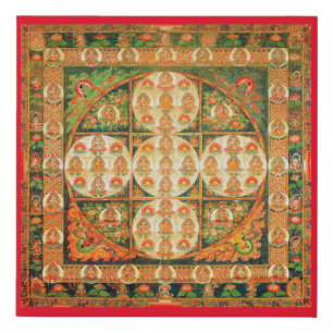 Mandala Cosmic Diagram for Meditation Faux Canvas Print