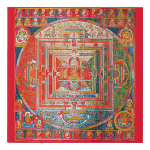 Mandala Cosmic Diagram for Meditation Faux Canvas Print