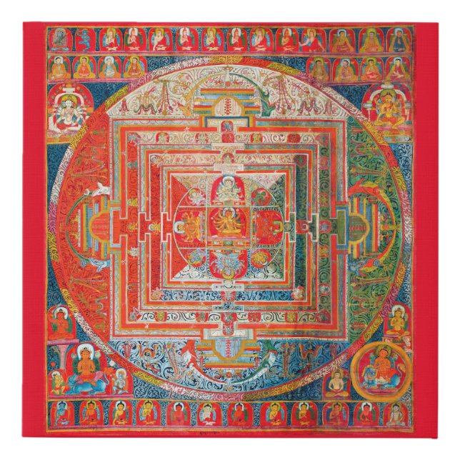 Mandala Cosmic Diagram for Meditation Faux Canvas Print (Front)