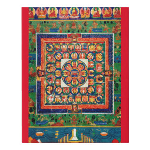 Mandala Cosmic Diagram for Meditation Faux Canvas Print