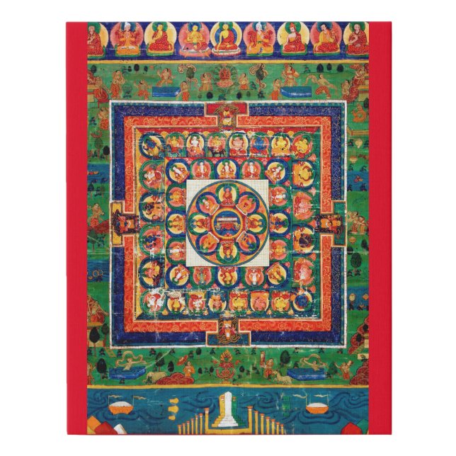 Mandala Cosmic Diagram for Meditation Faux Canvas Print (Front)