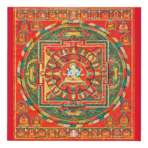 Mandala Cosmic Diagram for Meditation Faux Canvas Print