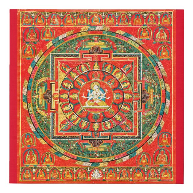 Mandala Cosmic Diagram for Meditation Faux Canvas Print (Front)