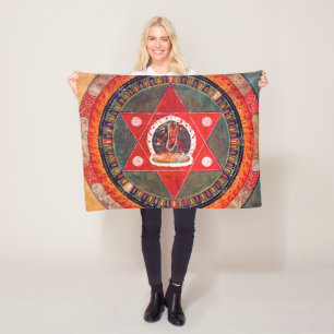 Mandala Cosmic Diagram for Meditation Fleece Blanket