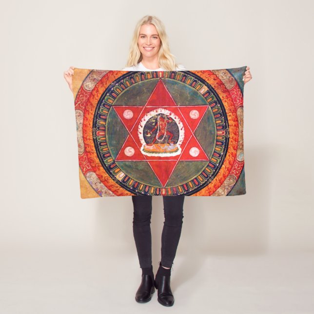 Mandala Cosmic Diagram for Meditation Fleece Blanket (In Situ)