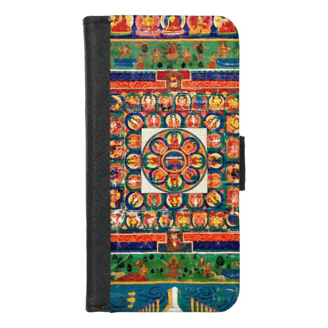 Mandala Cosmic Diagram for Meditation iPhone Wallet Case (Front)